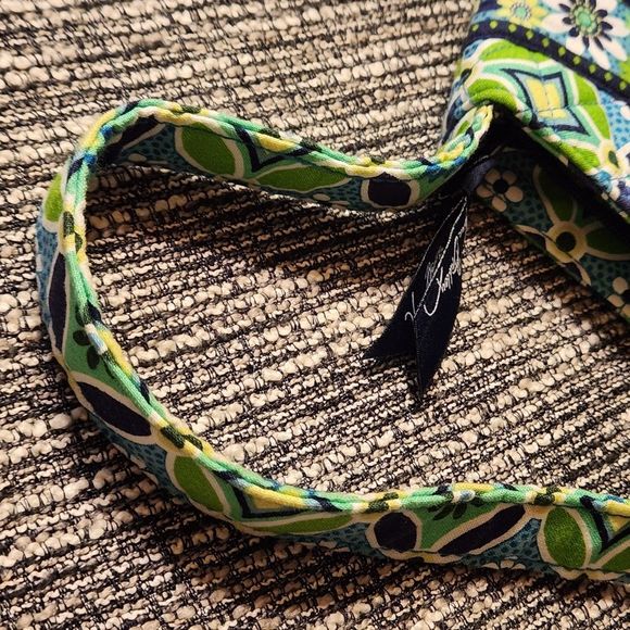 Vera Bradley Daisy Daisy Small Tote Purse Shoulder Bag Blue Green RETIRED - Picture 13 of 15